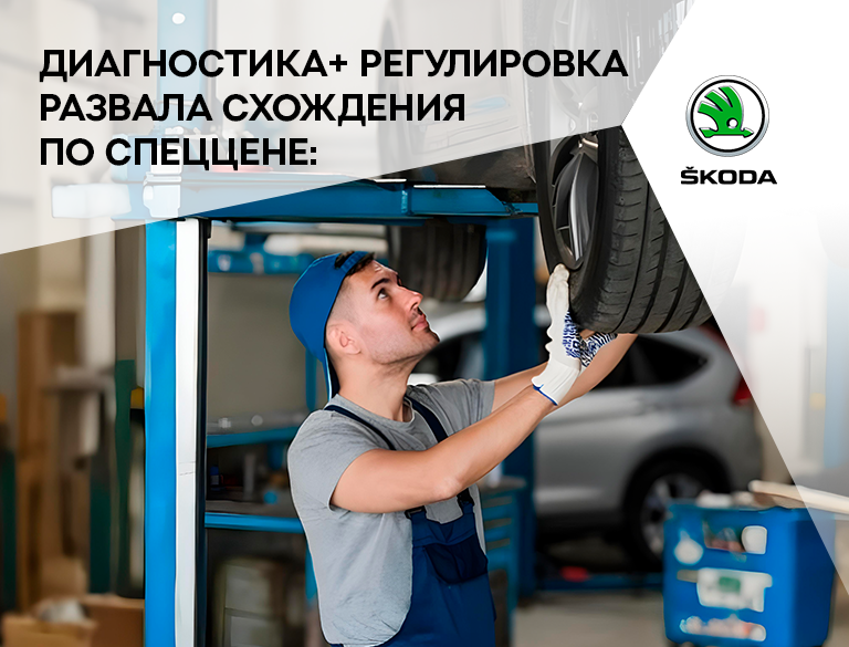 Диагностика и регулировка развала схождения Skoda за 2500р